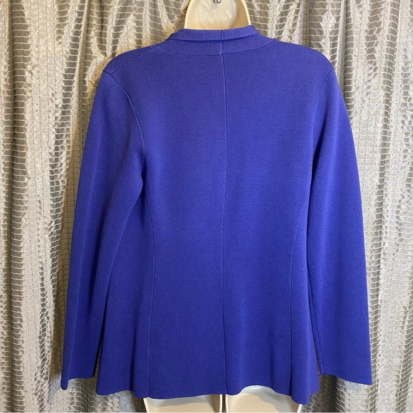 EILEEN FISHER Silk Interlock Cascade Jacket - Iris Purple Petite Small Sweater - Picture 9 of 9